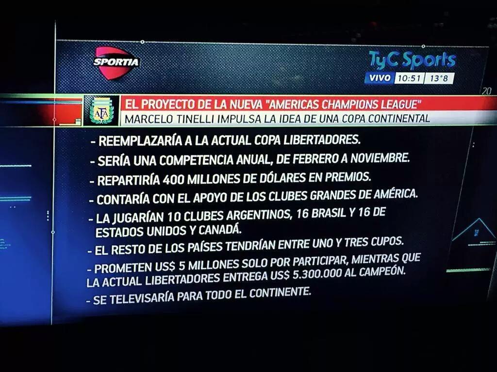 Mercado_Futbool's tweet photo. BOMBAZO: Se estudia la posibilidad de crear la 'AMERICAN CHAMPIONS LEAGUE'. Una buena noticia... 👏👏👏 http://t.co/EgciNrfEee