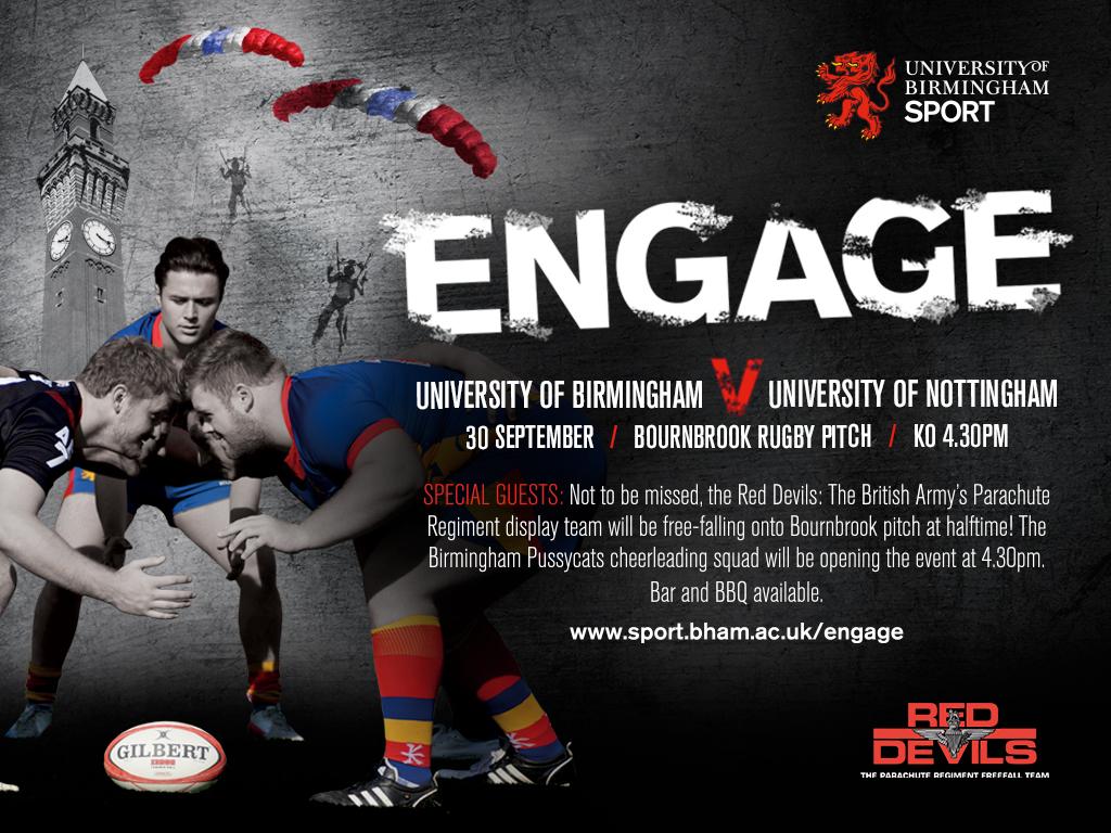 unibirmingham's tweet photo. Next week the Red Devils will be parachuting onto our Bournbrook pitches! Find out why here: http://t.co/pJjRFuK0aU http://t.co/1ls3sO1VyX