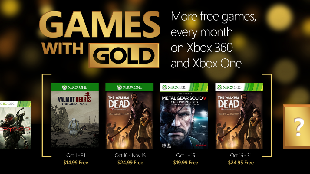 Games with Gold October 2015