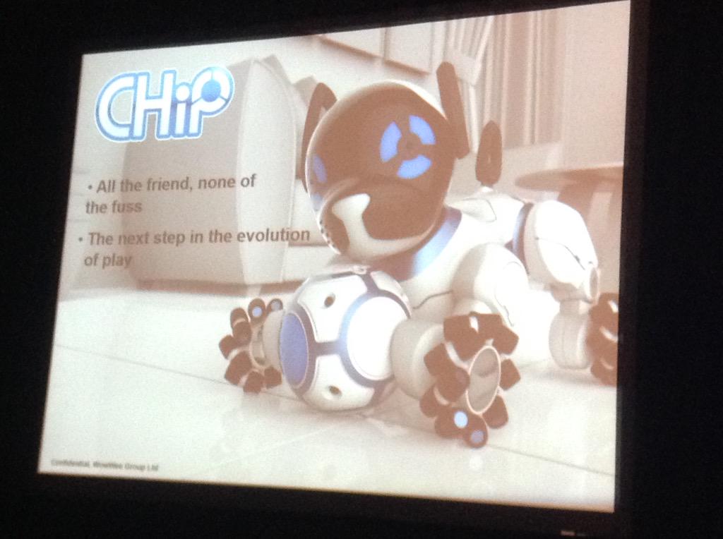 RoboticsTrends's tweet photo. Meet Chip from @WowWeeWorld. All the fun of a dog without the mess. Plays fetch #RoboBusiness http://t.co/JmTOnTtwr3