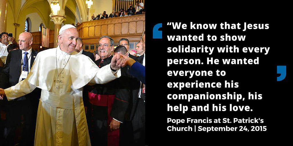 IGsolidarityNET's tweet photo. After Pope Francis's address, he went to dine with the homeless at a Catholic Charities food program. http://t.co/9STAu6WFu8