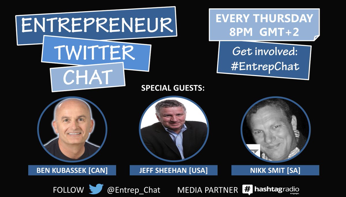 benkubassek's tweet image. Join us tonight for #Entrepreneur Twitter Chat #EntrepChat 

@benkubassek #entrepreneurship #startup