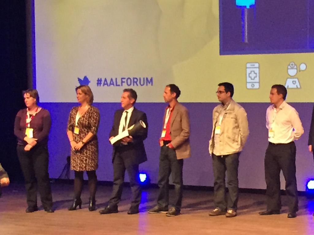 AndersCson's tweet photo. Congratulations to @VictoryaHome with Stephen @Robotdalen for winning the well earned #aalaward 2015 at #aalforum http://t.co/wGj34WoXLR