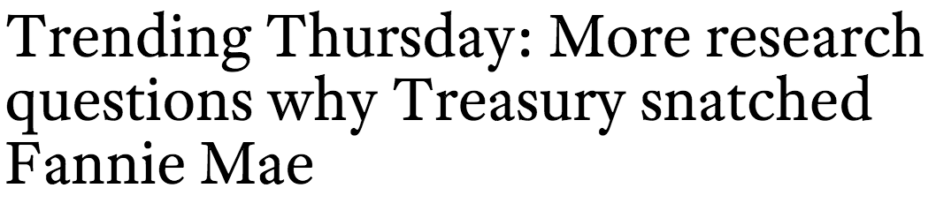 ckc12_rb's tweet photo. Look what's in @HousingWire about #fanniegate cc:@benbernanke @PaulsonInst @neelkashkari read http://t.co/9eircRvTjE http://t.co/DM90Z7EQC5