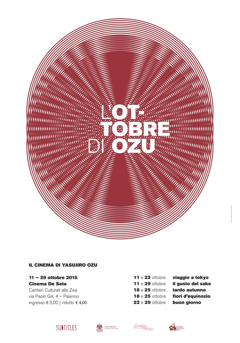 sudtitles's tweet photo. Al Cinema De Seta di #Palermo il grande cinema di Yasujiro Ozu: l'Ottobre di #Ozu dall'11 al 29 ottobre 2015! http://t.co/OLxkeb1TNB