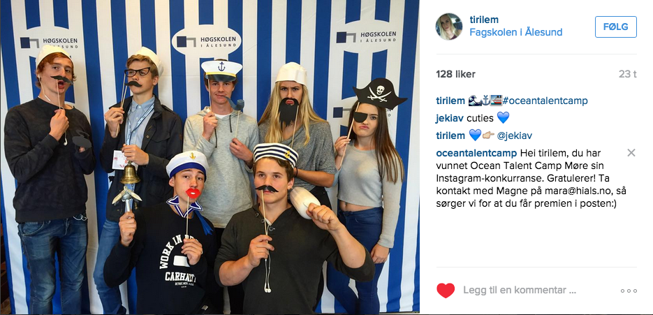 Ocean_Talents's tweet photo. Her er Campens beste bilde på Instagram #oceantalentcamp. Gratulerer! http://t.co/Jd3NbfW2BM
