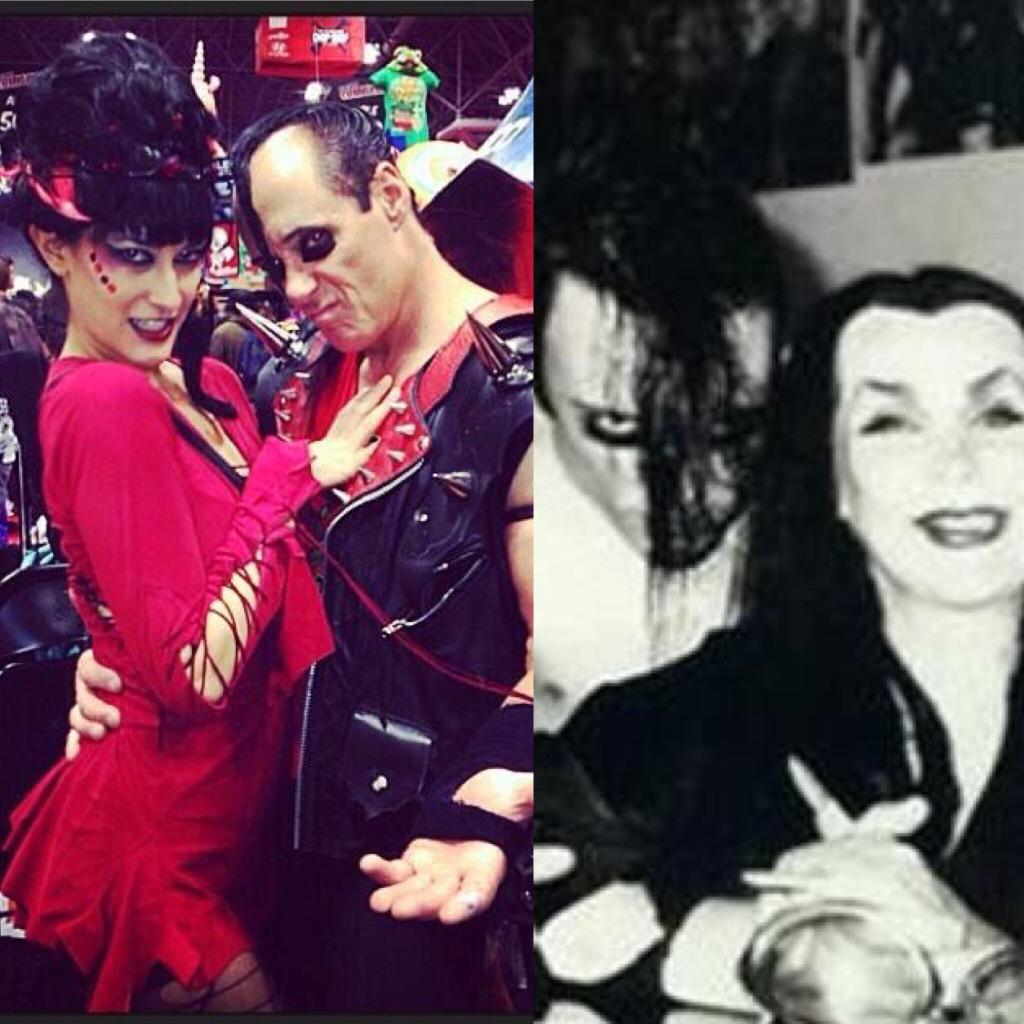 How awesome is this? #TBT #NYCC '13 w Jerry Only. He must have a thing for Horror Hostesses! #QueenGorya <a href="/themisfits/">The Misfits</a>