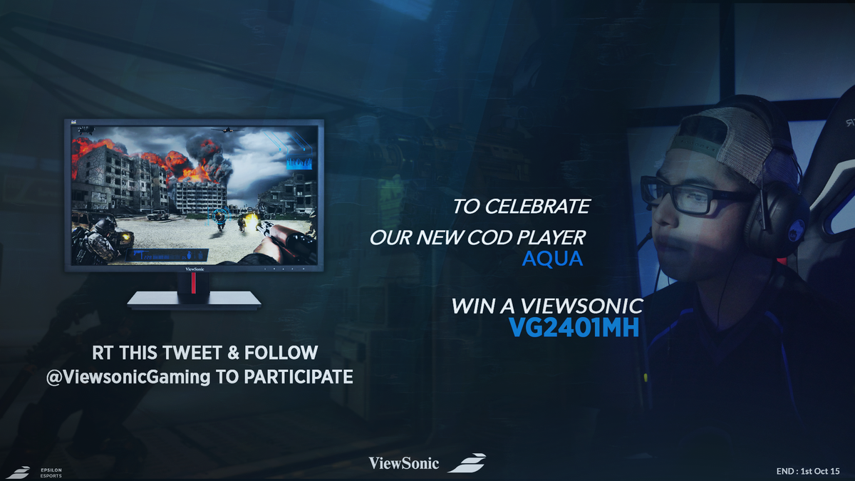 Epsilon_eSports's tweet photo. We welcome @Epsilon_AquA to #EpsiWorld with a @ViewSonicGaming Monitor GIVEAWAY! - http://t.co/rzMUW7FLQt See Below. http://t.co/L2o5dikvbs