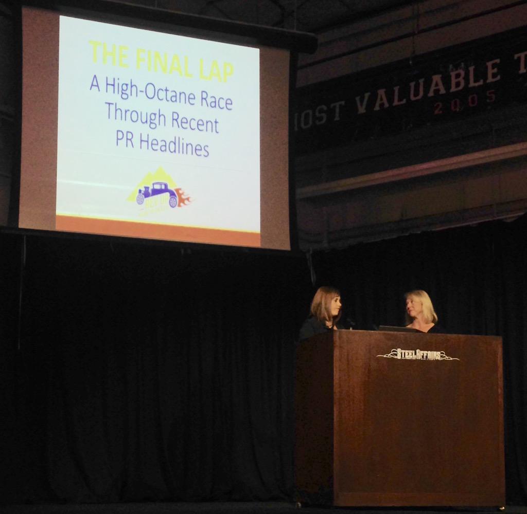 hollyfarnum's tweet photo. Bringing @PRSAcolo Summit to a close with @Michelle_Ellis & @CarlaJohnson on PR Hits & Misses #RevUpPR2015 @PRSAcolo http://t.co/Ms9KCfnTKG