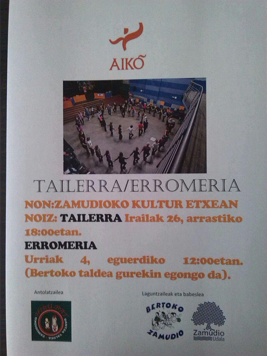 InisitueGA's tweet photo. #Bertoko musika alkarteak eta #HiruBat dantza taldeak antolaturiko ekitaldie! #Zamudio http://t.co/7RZLtzqv2c