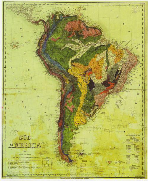 Geological Map Of South America David Bressan On Twitter: "Geological Map Of South America, By Austrian  Geologist Foetterle Published In 1855 Http://T.co/Zhgikuhjag" / Twitter