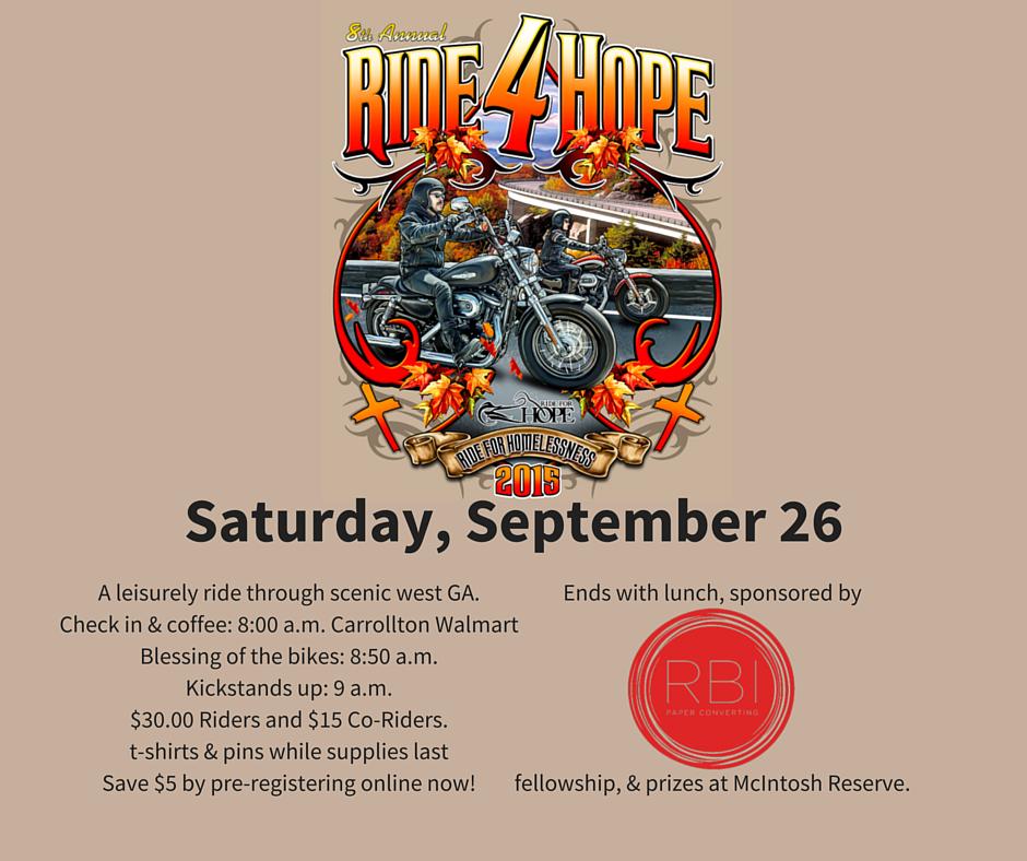 Ride for HOPE is this Saturday! Pre-register now and save $5!
impactwestga.org/ride-for-hope/…