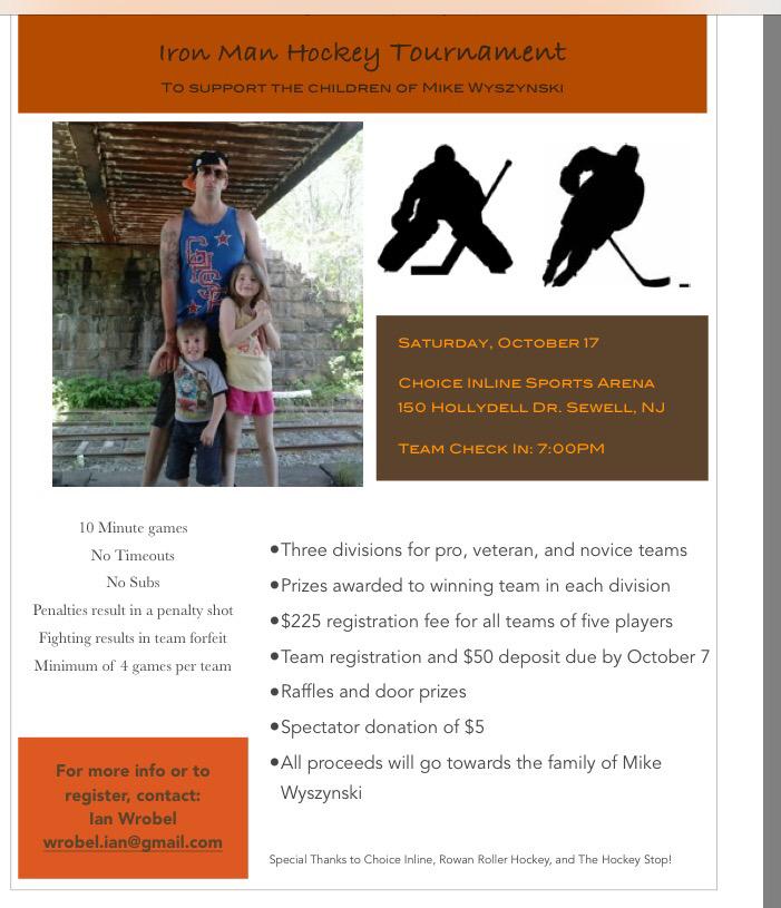 RURollerHockey's tweet image. Everyone get your teams in for Pucktober Fest ! Iron Man tournament for a great cause on October 17th at Choice!