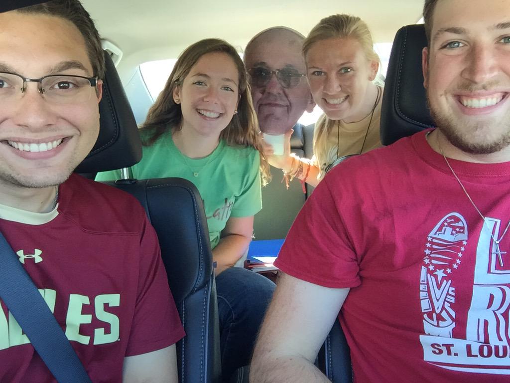 MeganRHopkins's tweet photo. The C21 street team is hitting the road to New York and Philly to see @Pontifex! #PopeInUSA #AgapeLatte #PopeinNYC http://t.co/NVi9lsmgDj