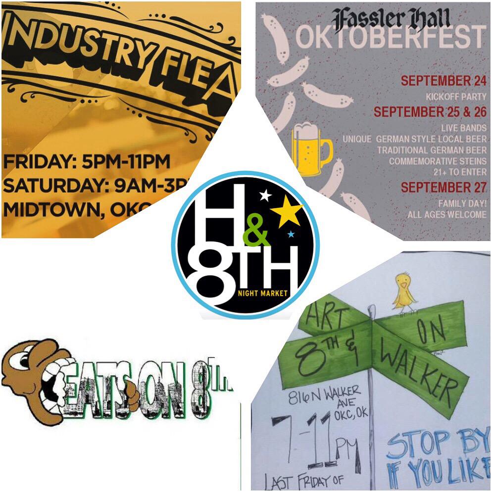 midtown_okc's tweet photo. So much happening in Midtown this weekend! Come celebrate with us at @FasslerHallOKC @IndustryFlea @h_n_8th @ArtON8w http://t.co/CRNzlfddSA
