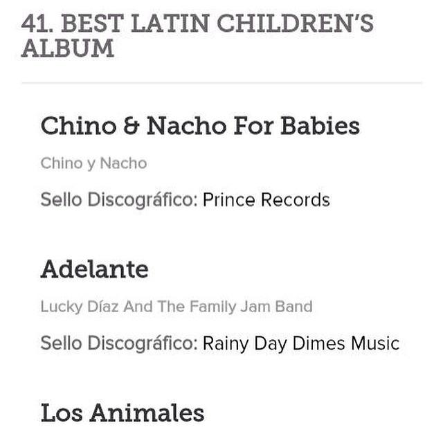 audiosono's tweet photo. "Chino &amp; nacho for babies" un honor haber participado en la grabacion de este disco! nominados! #LatinGRAMMY 2015 http://t.co/9xGEgCEWMQ