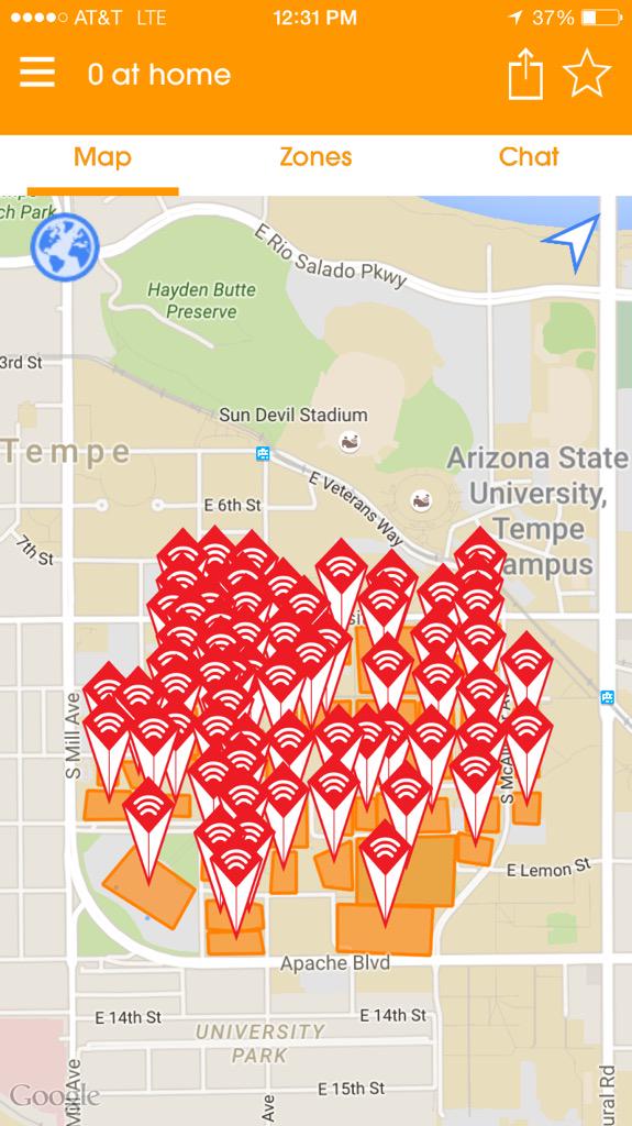ChatZoneApp's tweet photo. Chat map @ASU is shaping up nicely. #gosundevils #fearthefork #coolnewapp #startup http://t.co/bsZD29wyMy