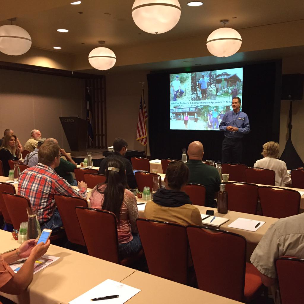 COFireCon2015's tweet photo. Jim Webster speaking to a breakout session about the Boulder County Wildfire Partners Program #COFireCon15 http://t.co/BcZoqGAfgo