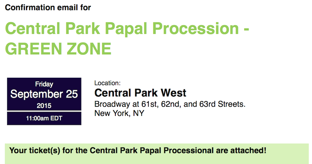 StewartWadden's tweet photo. Going to see the Pope in Central Park tomorrow. http://t.co/dPhsE0Dkef