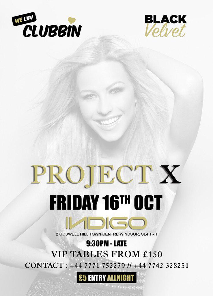 BVelvetParties's tweet photo. Black Velvet is back!!! October 16th come and party with us down at @IndigoWindsor  as we return with PROJECT X!!! http://t.co/JtZNr9wsBU