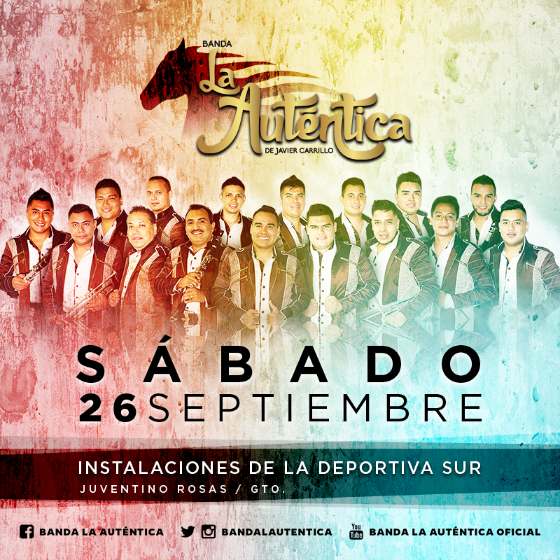 bandalautentica's tweet photo. ¡No olviden que nos vemos el sábado en las instalaciones de la Deportiva Sur en #Guanajuato pa' seguir bailando! http://t.co/UNiNdiHVY9