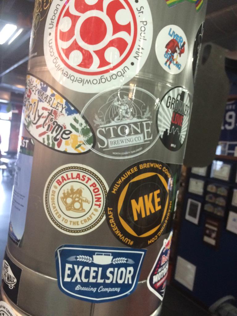 brassington815's tweet photo. @StoneBrewingCo @excelsiorbrew #markattack #excelsiorbrewing always room on the column. !!! Cheers. http://t.co/NG7kRbCqOO
