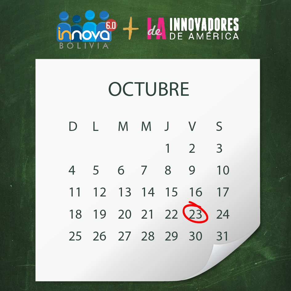 BoliviaInnova's tweet photo. Estamos a un mes del cierre de inscripciones. Apúrate ¡te desafiamos a más! Visita: http://t.co/PkwjQXFHxb #InnovaBo http://t.co/mxPELduBcm