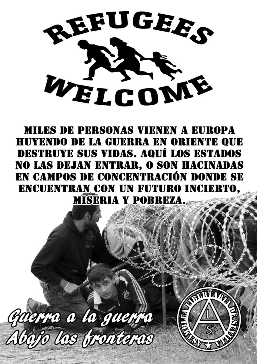 AsaLibSev's tweet photo. Solidaridad activa con lxs refugiadxs. http://t.co/a2UnzulOoP