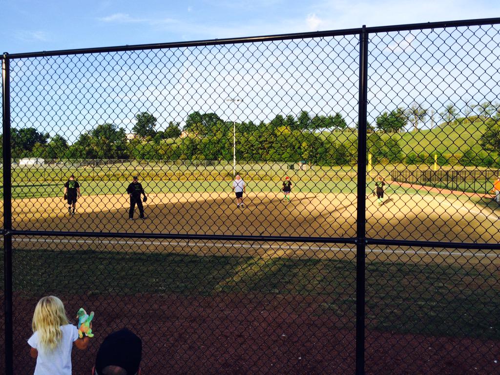 Vintonpd's tweet photo. Vinton officers, their significant others, and other Town staff playing hard as part of the Town softball team http://t.co/dD74QuO0bj