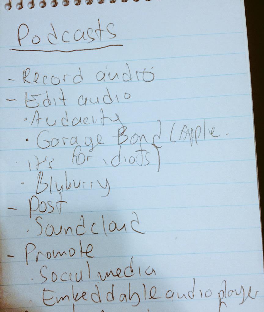 grinsli's tweet photo. After this comes the hardest part: Repeat, by creating podcasts people want to listen to #ona15 #handwritingproblems http://t.co/NWWfZDUcFV