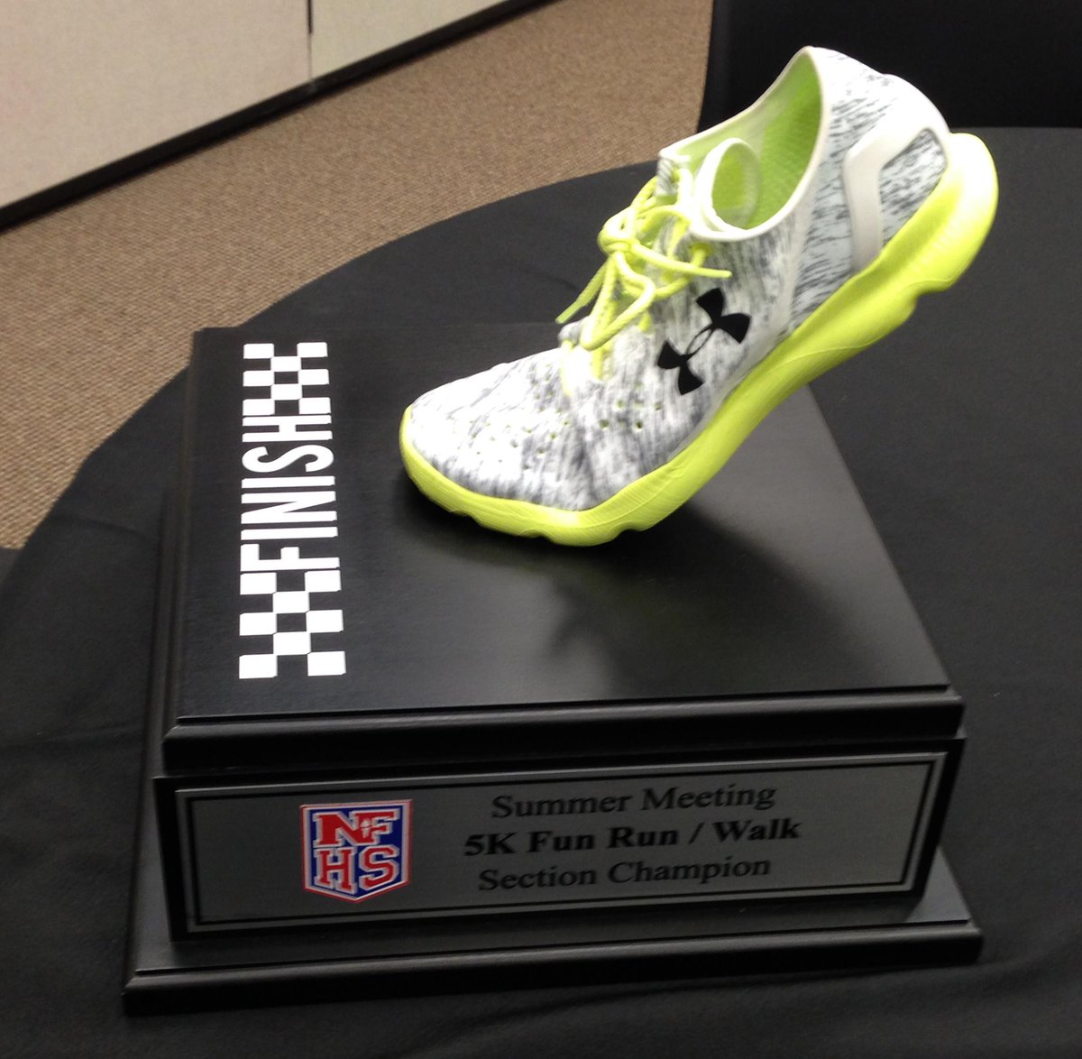 The <a href="/NFHS_Org/">NFHS</a> traveling #trophy for Summer Meeting 5K team participation is finally ours! #IHSA <a href="/IHSA_IL/">Illinois High School Association #IHSA</a> <a href="/IESA_IL/">IESA</a>