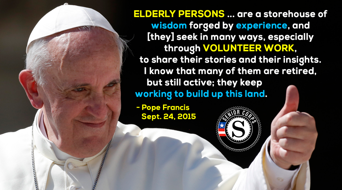 AmeriCorpsSr's tweet photo. “I know that many of them are retired, but still working to build up this land.” - @Pontifex #PopeInDC http://t.co/CZOEIjjejh