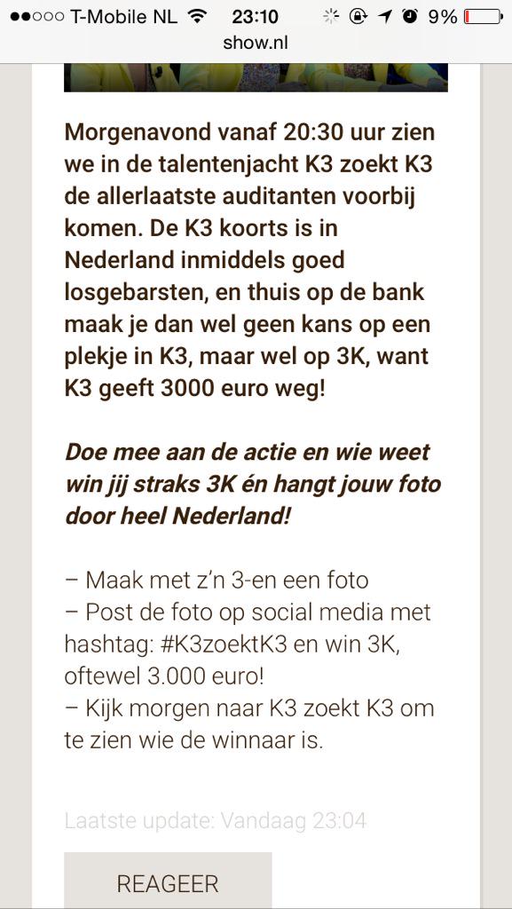 _MISSxCRAZYx's tweet photo. #k3zoektk3 #3k @celineboer_ @sproetenwijffie http://t.co/l4jcL7AYQF