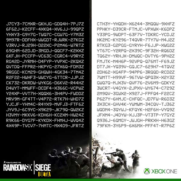 miljø overbelastning stempel Xbox Canada on Twitter: "Sure, you could have dinner... OR you could redeem  one of these codes &amp; play &amp; play the @Rainbow6game Closed Beta! 🔫  http://t.co/hEQWgBw3UT" / Twitter