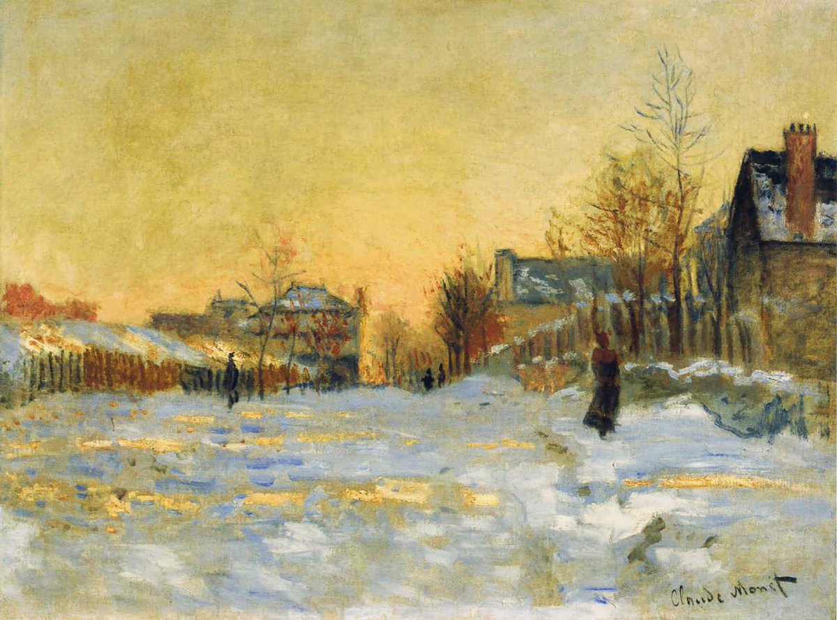 AlessandroForn6's tweet image. Claude #MONET, "THE STREET IN ARGENTUIL, SNOW EFFECT" 1875 #ilovemonet #art #twitart #artwit #artist #iloveart #snow