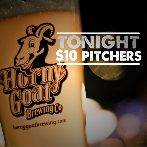 HGBrewPub's tweet photo. IT'S PITCHER NIGHT!!!
That's less than $2 a beer of Horny Goat greatness. http://t.co/EIAhJH9e3o