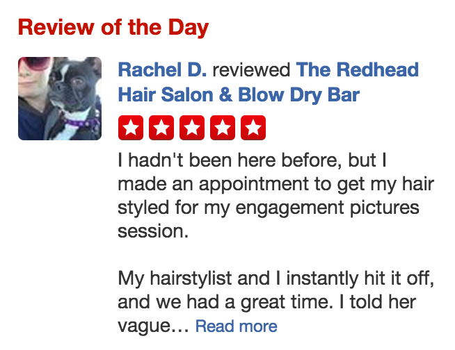 yelpiowacity's tweet photo. ROTD! 📣Rachel D. (Cedar Rapids) had her hair done at Redhead Hair Salon​... #bombshellblowout http://t.co/OhITReOukK http://t.co/V3BVqaCaQZ
