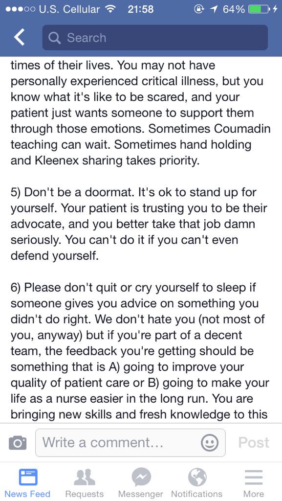 sconnie_nurse's tweet photo. This is long, but it's seriously worth the read. #AdviceToBabyNursingStudents http://t.co/VqrrW1ygBD