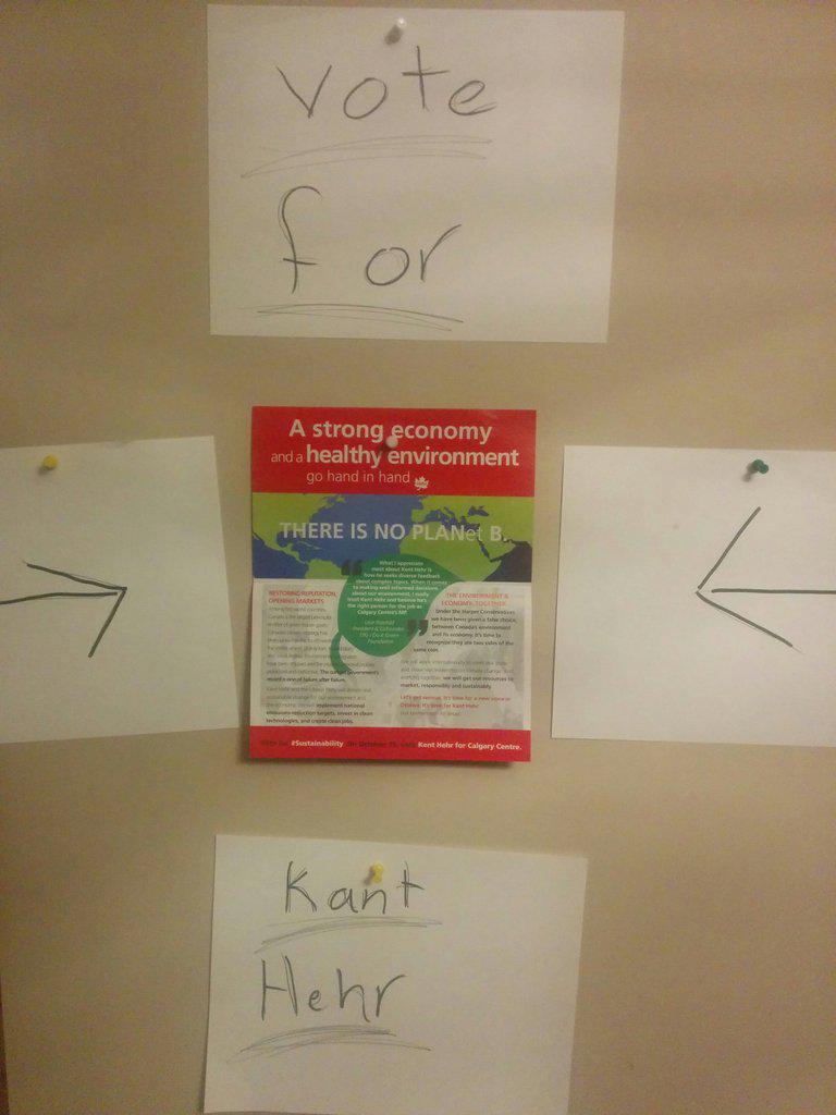 Nat_Noble_'s tweet photo. #kenthehr must've stopped by &amp; converted my daughter. This is what I found on my wall. #yyc http://t.co/jUqrrRCS07