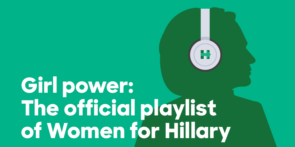 HillaryClinton's tweet photo. The official soundtrack for shattering glass ceilings, by #WomenforHillary on @Spotify: http://t.co/SeyywuBxGw http://t.co/Dpj169XB07
