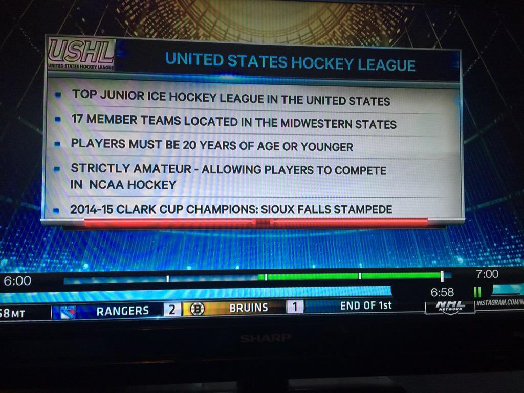 EricAsmus's tweet photo. @sfstampede getting some love on @NHLNetwork during @usahockey #allamericanprospects game http://t.co/kzUK6LQZWA