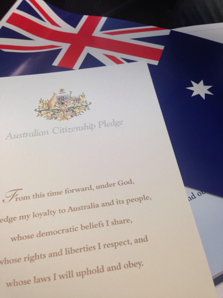 Samzedawilson's tweet photo. Becoming an Aussie!  Make this the greatest day please Roosters!  #roosters #NRLFinals http://t.co/B4GG3TsdjT