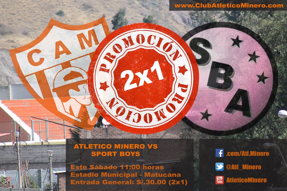 Atl_Minero's tweet photo. Atlético Minero vs @sportboys este sábado a las 11:00 a.m. Entradas 2x1. http://t.co/DYBMw3cdJY