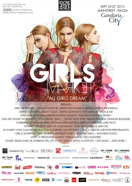 SeputarEvent's tweet photo. ALL GIRLS DREAMS BAZAAR! TODAY! at #GirlsMarket by @idcreativeworld @GandariaCity on 24-27 September 2015! http://t.co/8ZDXmfziK1