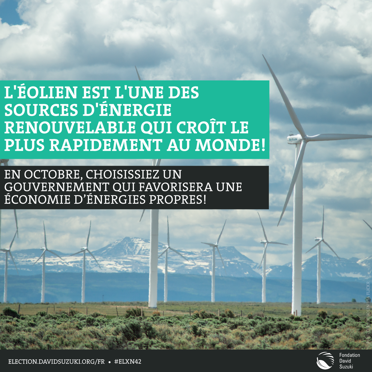 FondDavidSuzuki's tweet photo. L'éolien est une des source d'énergie renouvelable qui croit le plus rapidement au monde #Debatdeschefs #technologies http://t.co/6up9bl1yBH