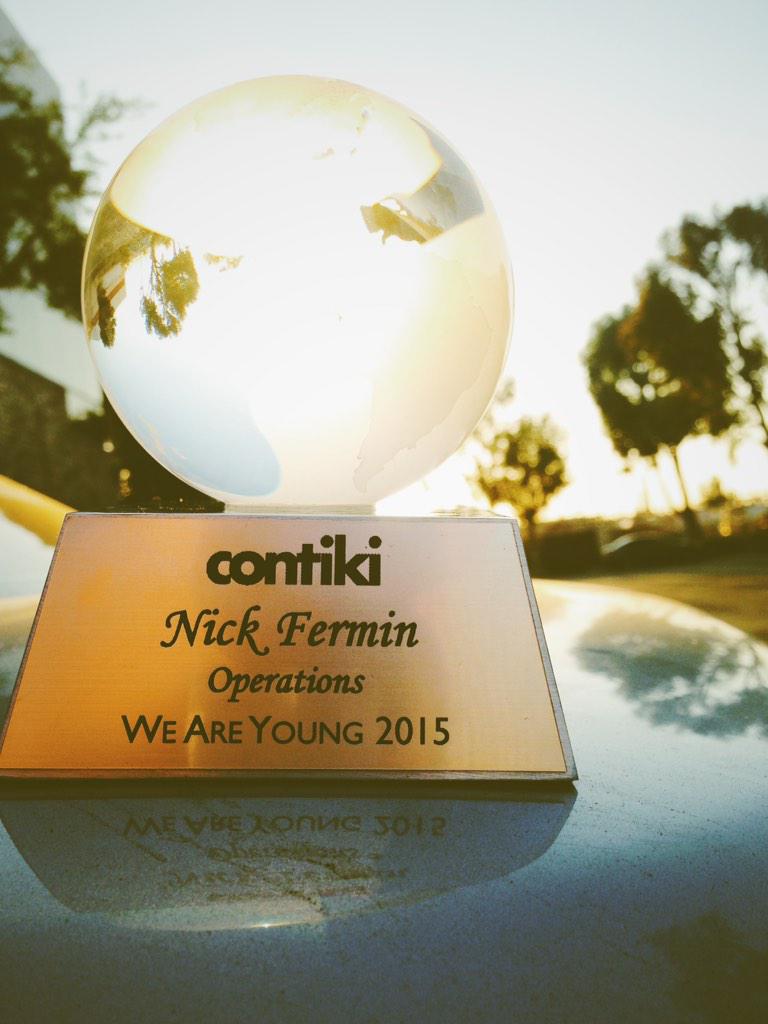Nicksmannequin's tweet photo. Totally over the moon about winning this award at #contiki #stayoung #contikisteph http://t.co/yxvMs90Lxp