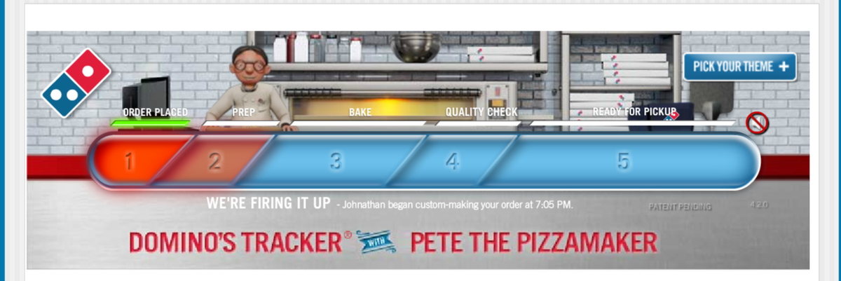 mommye's tweet image. The @Dominos tracker is always fun to watch! Rooting for Johnathan! #Dominos #pizzatracker