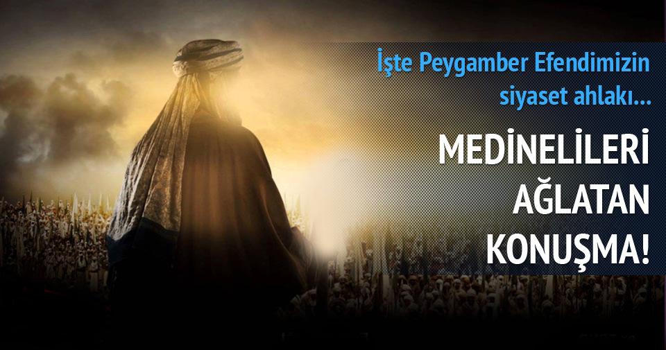sabah's tweet photo. Peygamber Efendimizden Medinelileri ağlatan konuşma http://t.co/a0EHt5RLS4 http://t.co/tsCBEC04ab