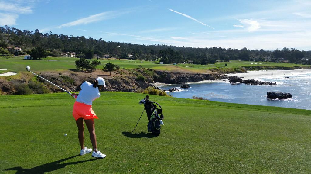 Serenasgolf's tweet photo. Great two days of practice rounds! Tomorrow Tom Kite and I tee off at 8:21 at Poppy Hills! http://t.co/4thnrEUhYy
