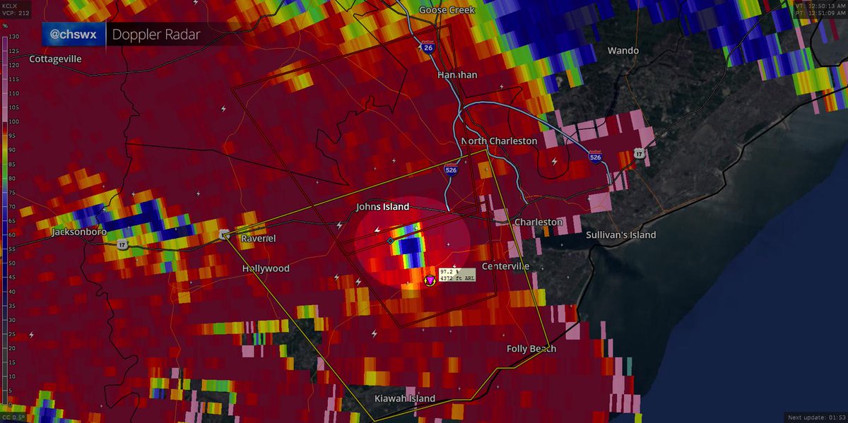 TORNADO ON THE GROUND NEAR MAGNOLIA GARDENS! Tornado confirmed via radar crossing US 17.